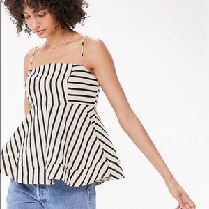 Urban Outfitters Peplum striped top